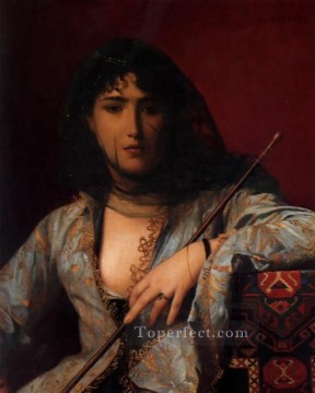 ジャン・レオン・ジェローム Painting - ベールに包まれたチェルケスの貴婦人 ギリシャ アラビア オリエンタリズム ジャン レオン ジェローム